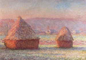 CLAUDE MONET – “Meules (Haystacks, white frost)”- 1891 - oil on canvas - Hill-Stead Museum, Farmington, CT 
