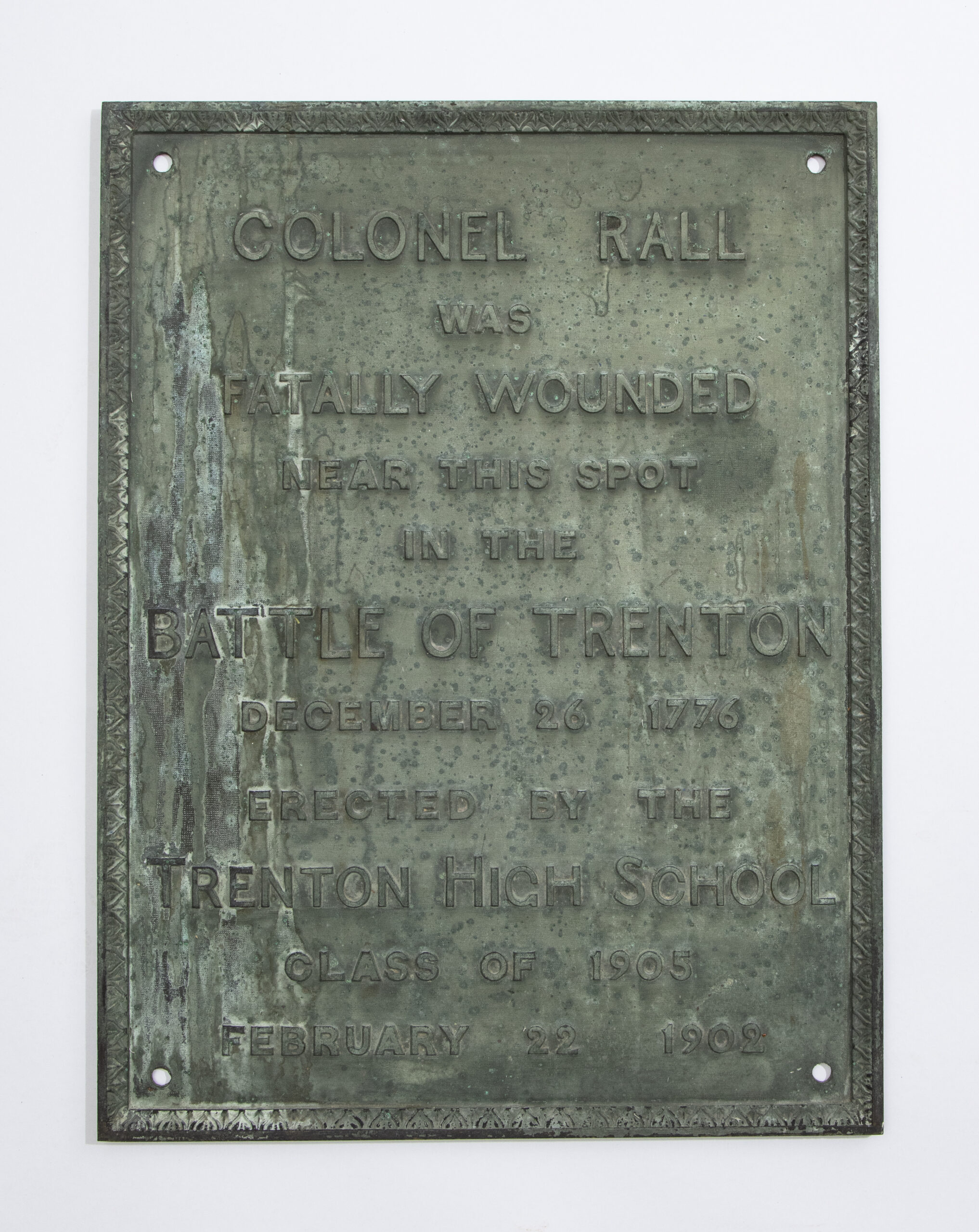Plaque Commemorating Rall’s Fall